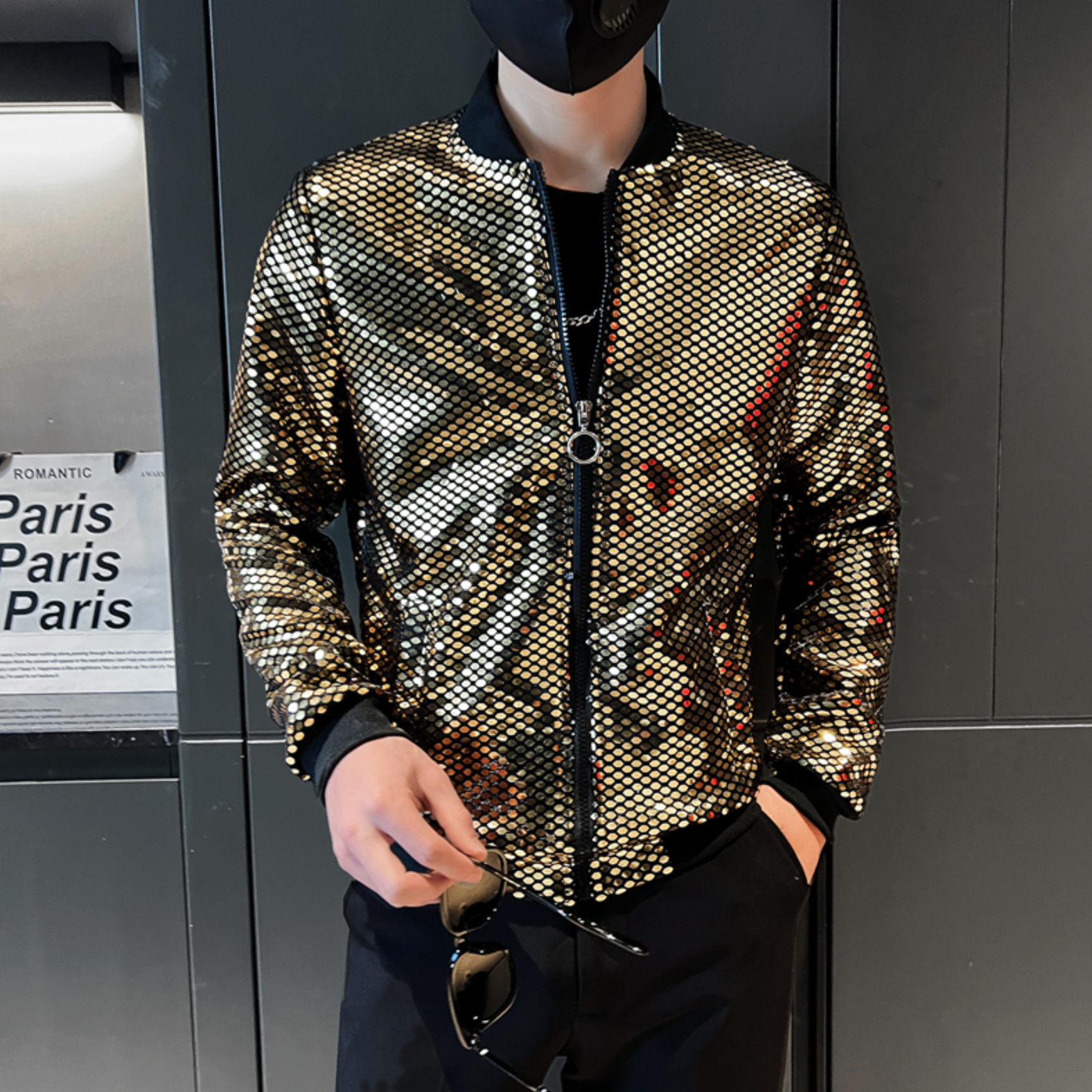 Fashion Diamond Plaid Bomber Jacket