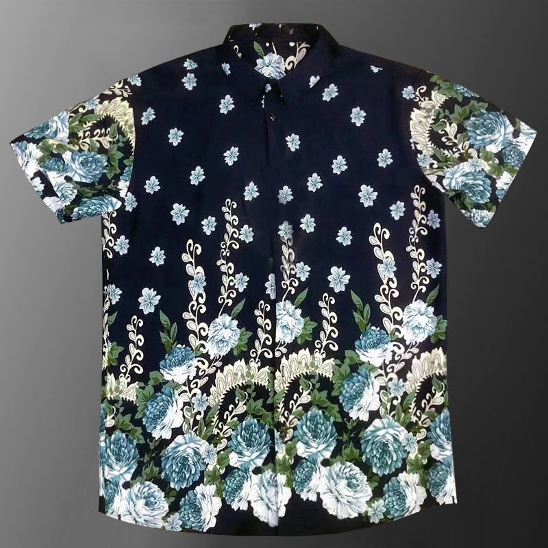 Long Sleeve Vintage Contrast Printed Shirt