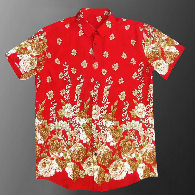 Long Sleeve Vintage Contrast Printed Shirt