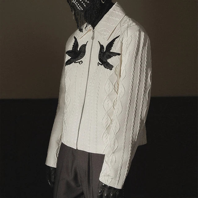 Vintage Y2K Jacquard Embroidery Jacket