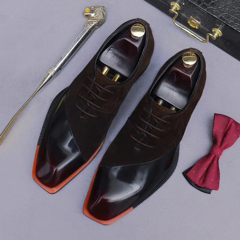 Suede Genuine Leather Sewing Oxfords Shoes