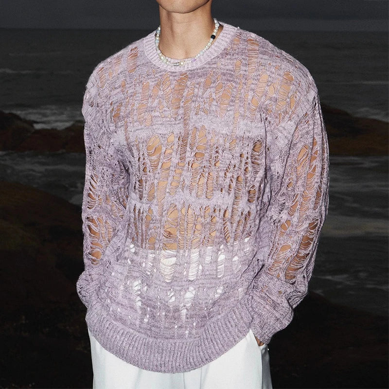 Hollow Out Mesh See Through T-Shirt