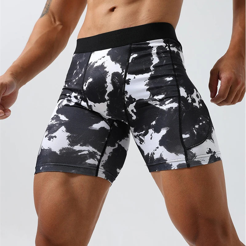 Geometric Pattern Jersey Sport Long Shorts