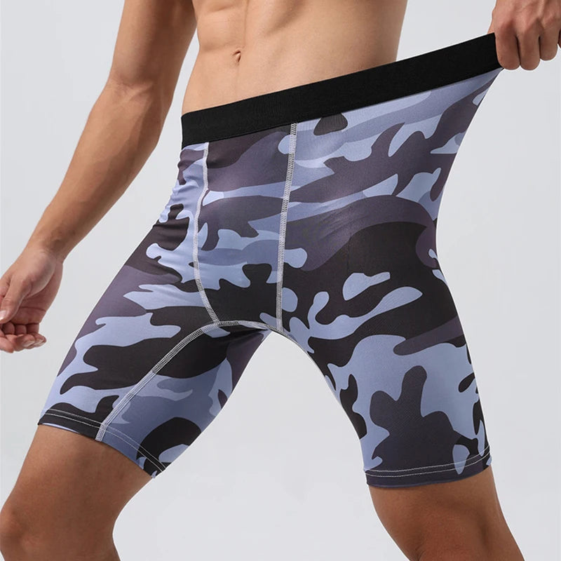 Geometric Pattern Jersey Sport Long Shorts