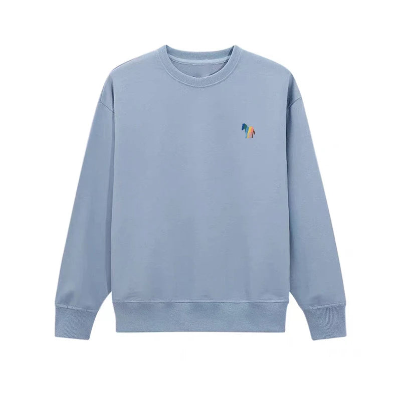 O-Neck Solid Cotton Embroidery Sweatshirts