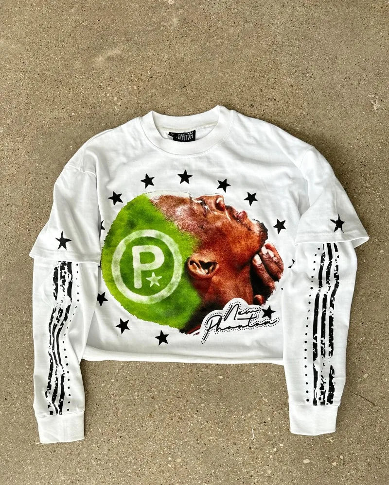 Hip-Hop Printed Pattern Long Sleeve T-Shirt