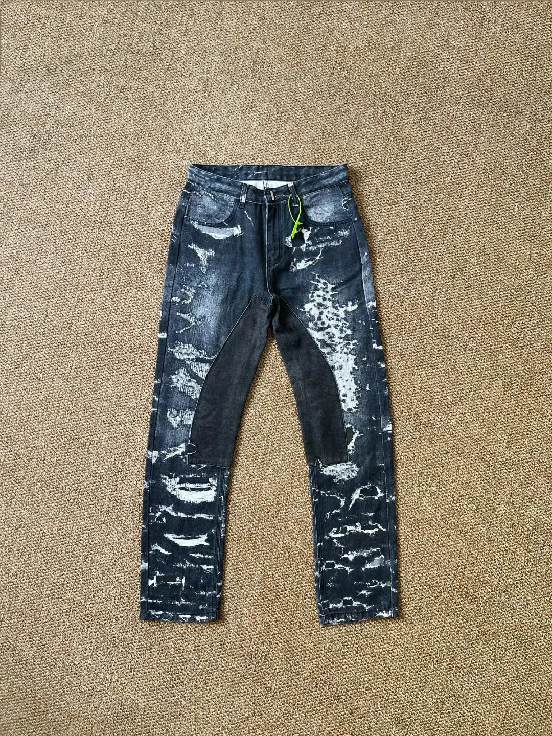Distressed Washed Straight Denim Jeans