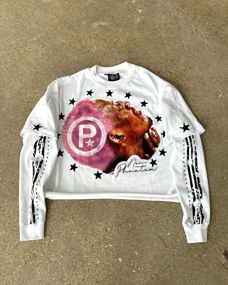 Hip-Hop Printed Pattern Long Sleeve T-Shirt