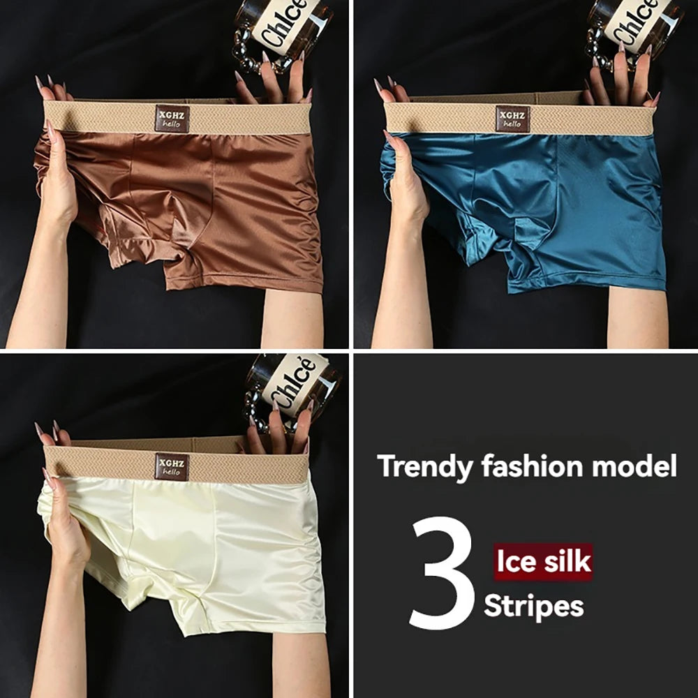 Solid Comfortable Nylon Spandex Boxer Set