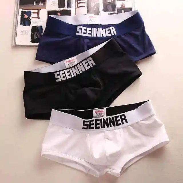 Solid with Letter 3Pcs Boxer Set