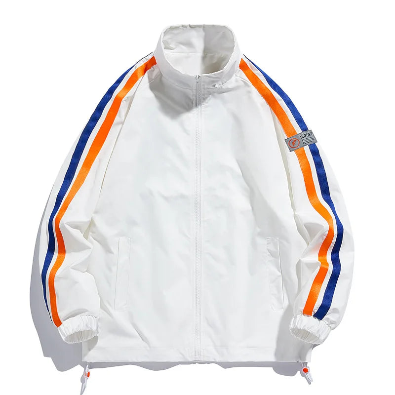Side Stripes Elastic Band Cuff Jacket
