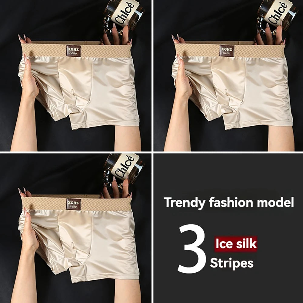 Solid Comfortable Nylon Spandex Boxer Set