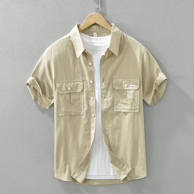 Casual Double Pockets Cotton Shirt