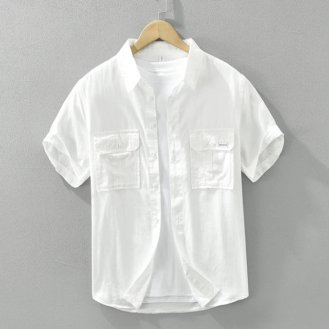 Casual Double Pockets Cotton Shirt