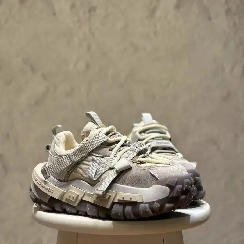 Casual Mixed Colors Microfiber Chunky Sneaker