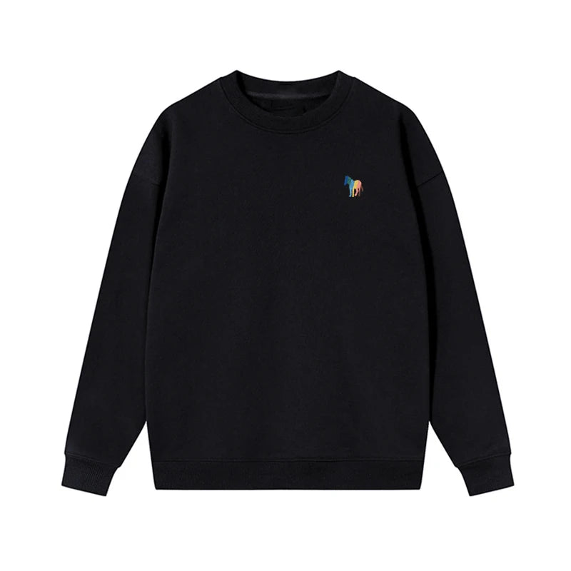 O-Neck Solid Cotton Embroidery Sweatshirts