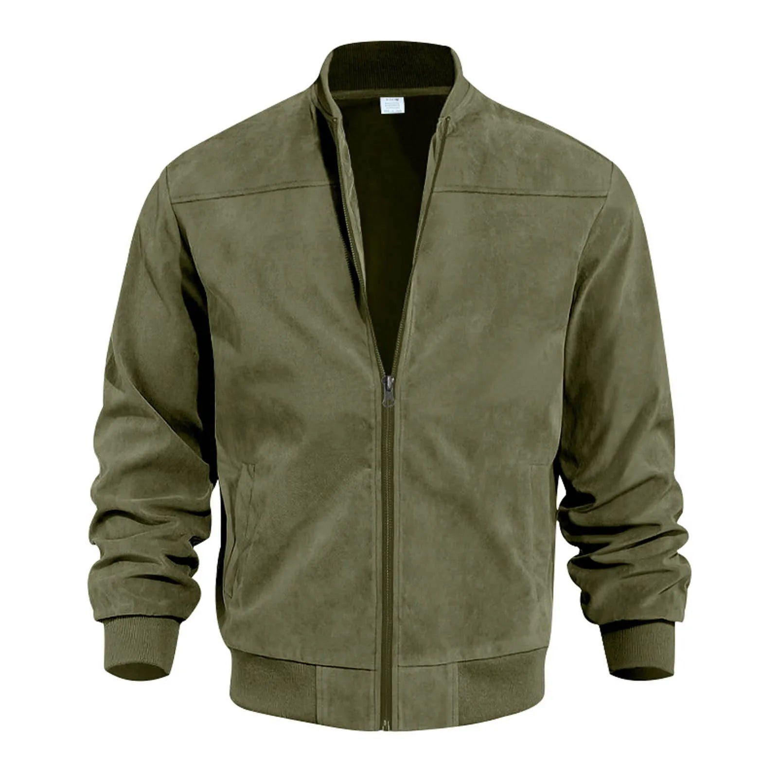 Retro Suede Solid Bomber Jacket