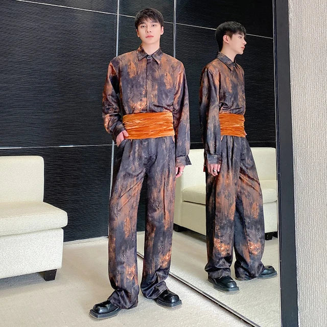 Jacquard Tie Dyed Design Pants Set