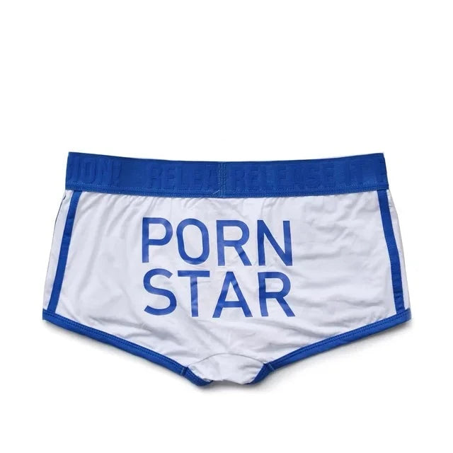 Letter Printed Low Waist Color Boxer