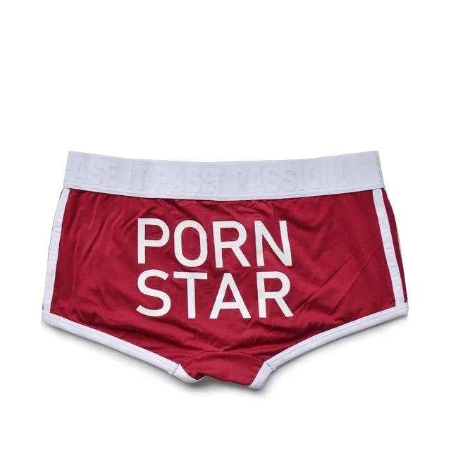 Letter Printed Low Waist Color Boxer