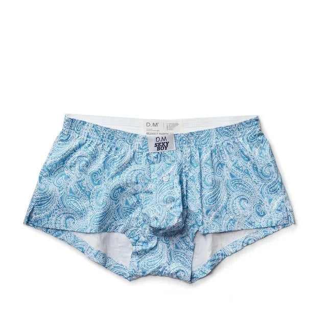Blue Geometric Quick Drying Cotton Boxer