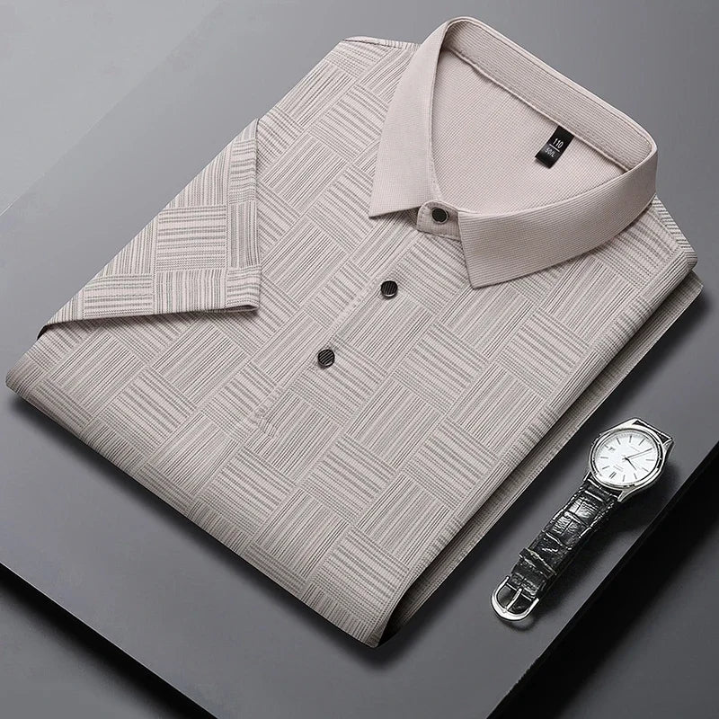 Printed Business Casual Style Polo Shirt