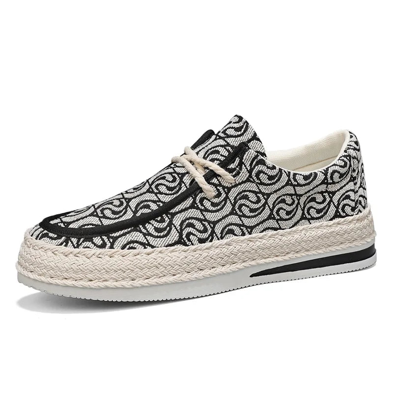 Harajuku Geometric Pattern Canvas Sneakers