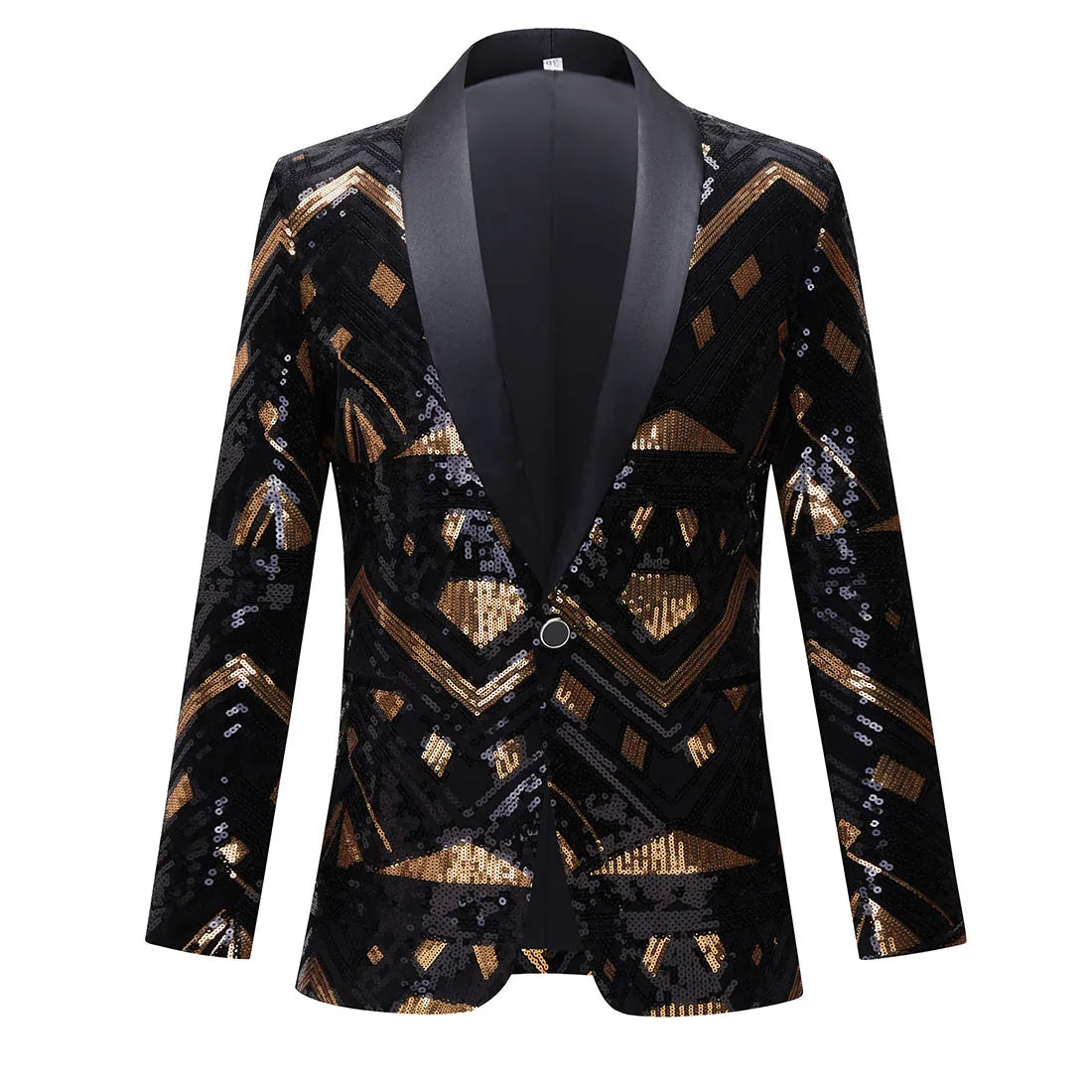 Black Gold Sequins Party Club Blazer