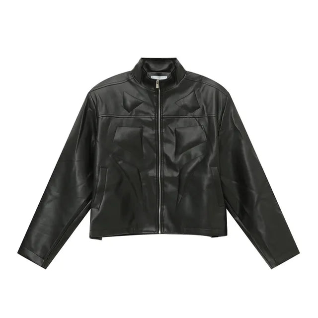 Solid B&W Front Puffy Loose Jacket