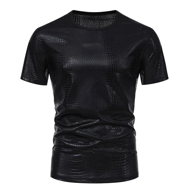 Solid Shiny Snake Pattern T-Shirt