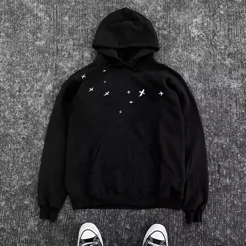 Printed Pattern Cotton Street Fashion Hoodie