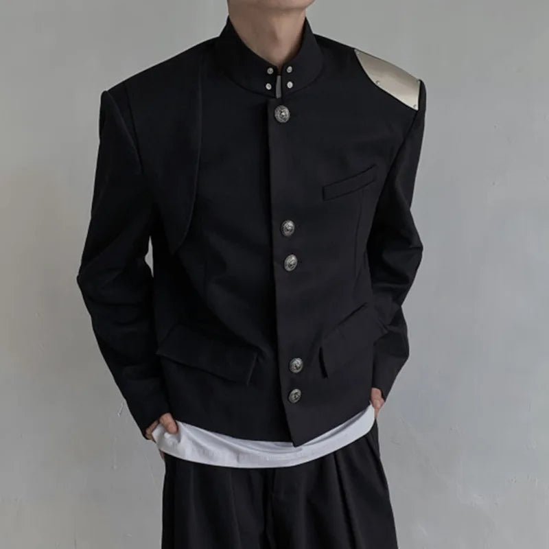 Chinese Style Patchwork Metal Blazer