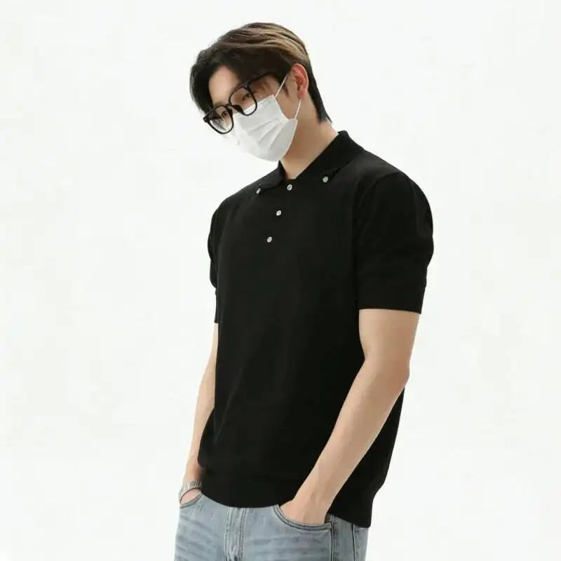 Retro Minimalist Pullover Polo Shirt