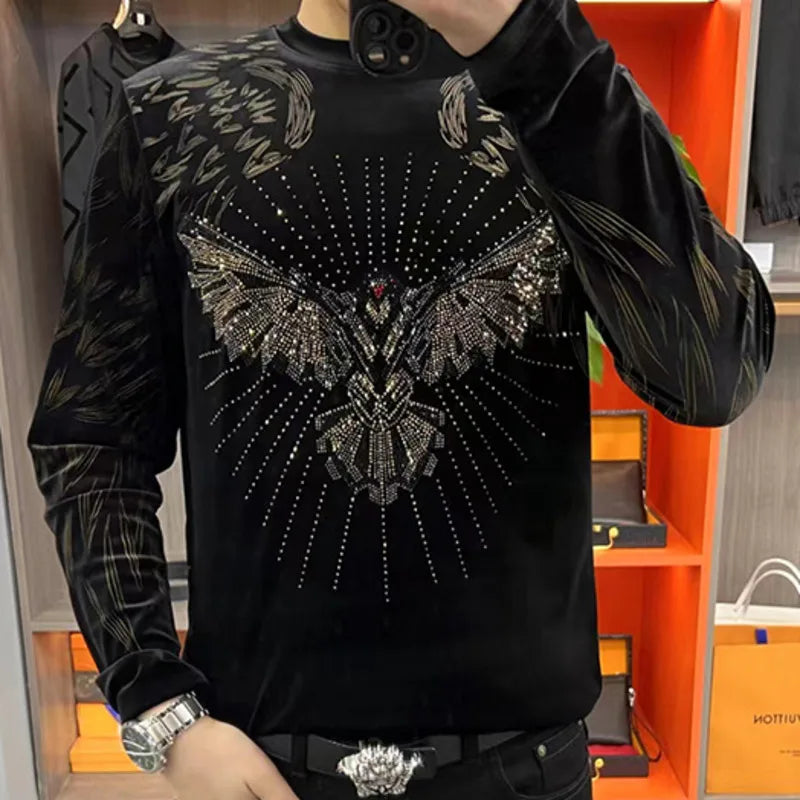 Rhinestone Hot Drill Slim T-Shirt