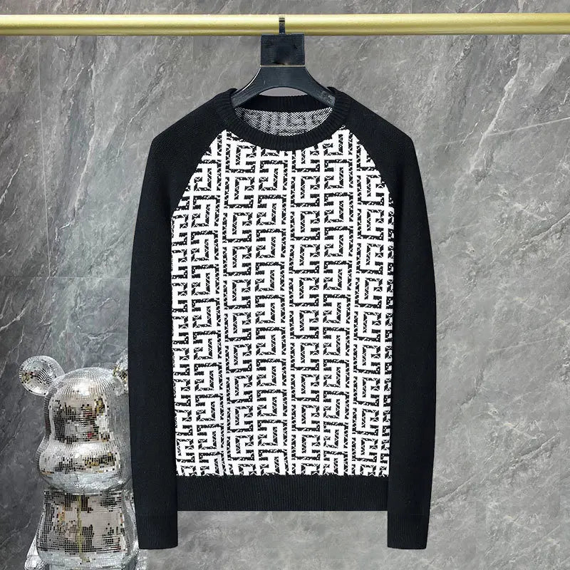 Contrast Letter Print Men's Sweater