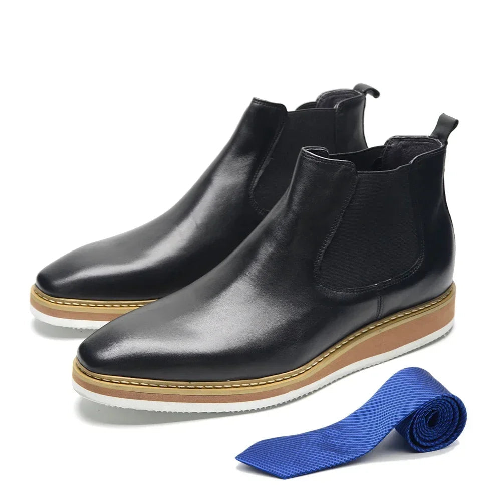 Slip-On Genuine Leather Men's Chelsea Boots
