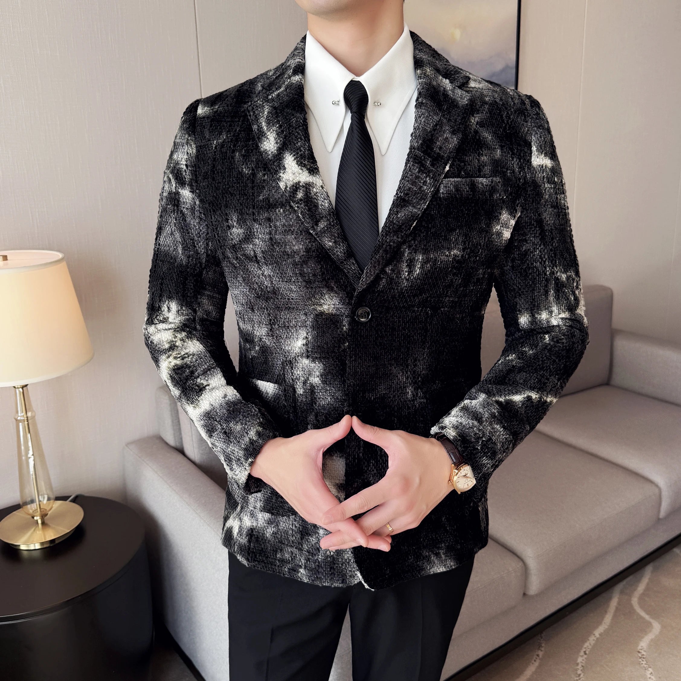 Tie Dye Chenille Men's Blazer