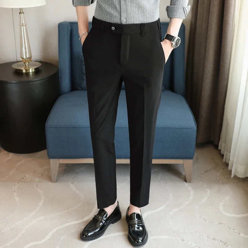 Smart Casual Style Polyester Trousers
