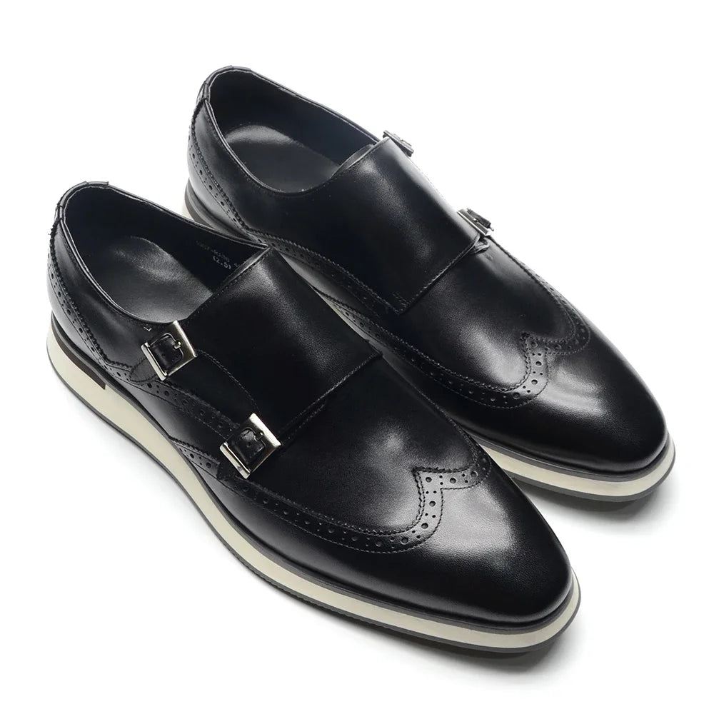Double Buckle Monk Strap Shoes