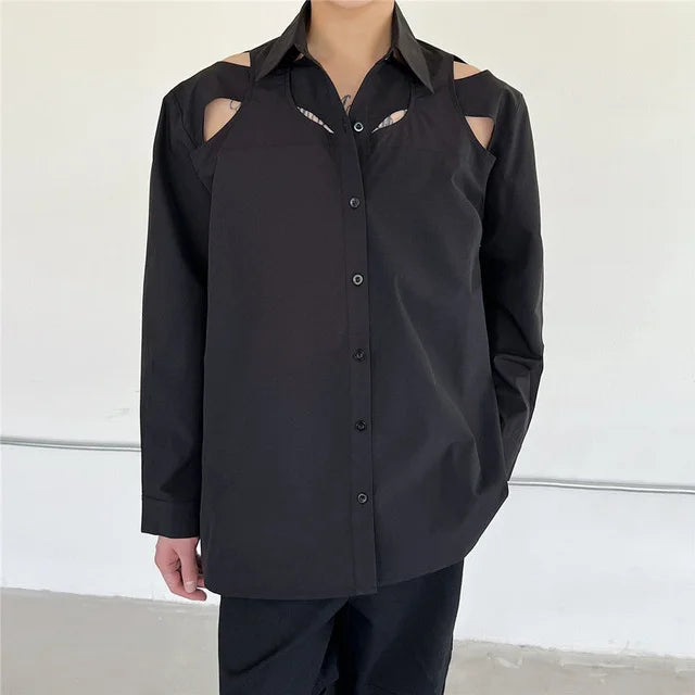 Hollow Out Design Long Sleeved Shirt