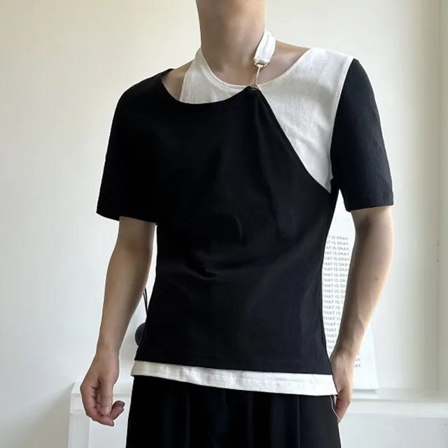 Irregular Design Fake Two-Piece T-Shirt