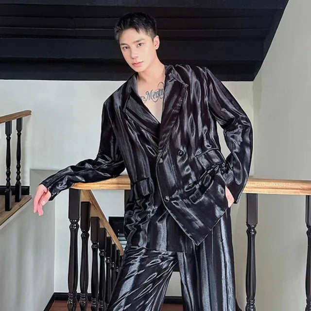 Brown Velvet Double Breasted Suit