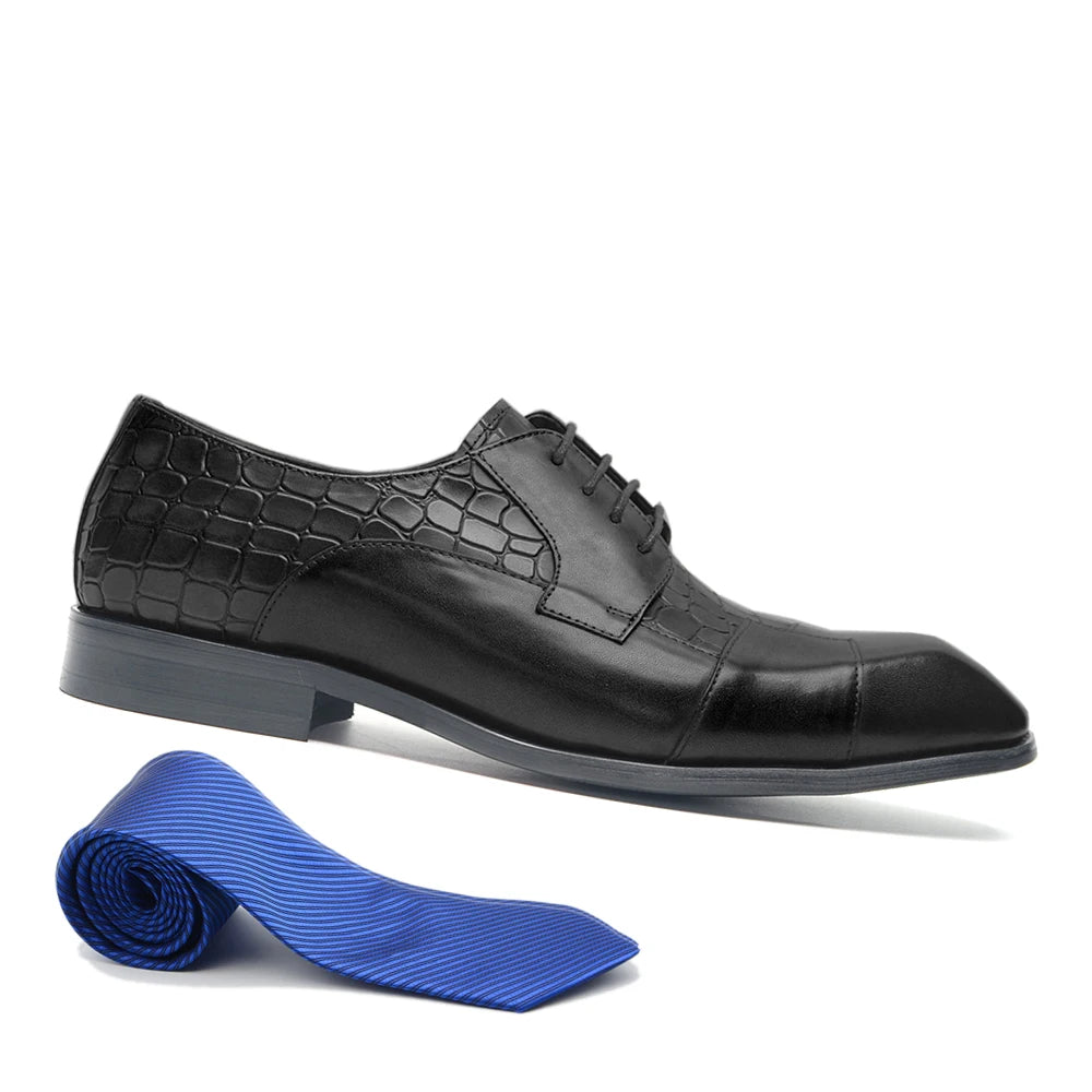 Patchwork Genuine Leather Men Dress Shoes