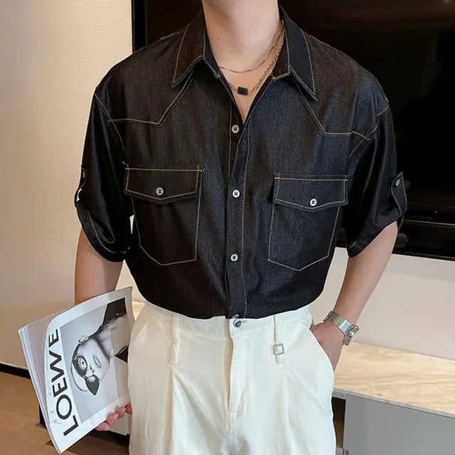 Loose Solid Half Sleeved Shirt