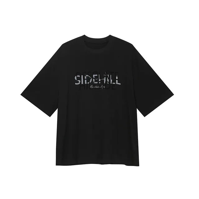 Trend Letter Contrasting Color T-Shirt