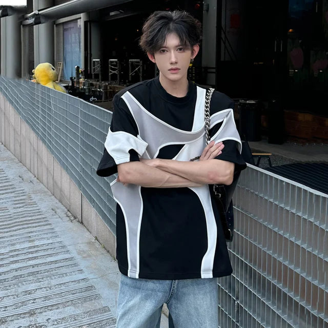 Street Style Contrast Patchwork T-Shirt