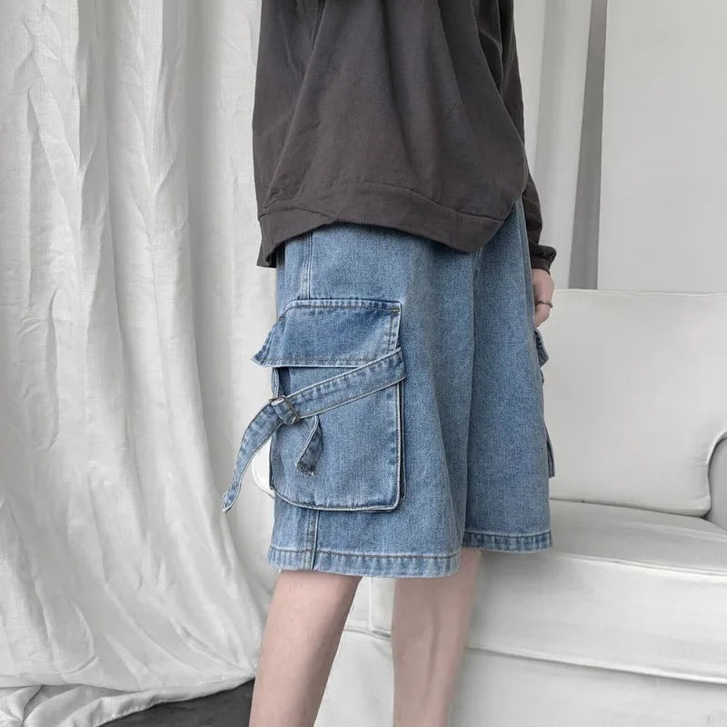Men's Summer Cargo Denim Shorts