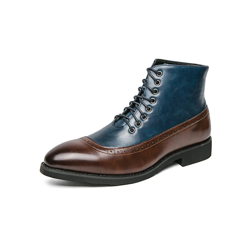 Leather Almond-Toe Workwear Boots