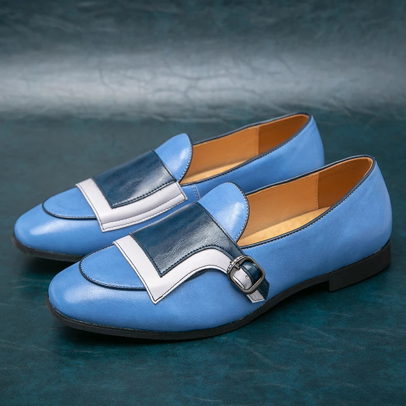 Patchwork Color-Blocking Loafers