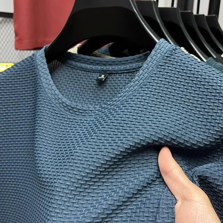 Premium Waffle Texture Crew Neck T-Shirt